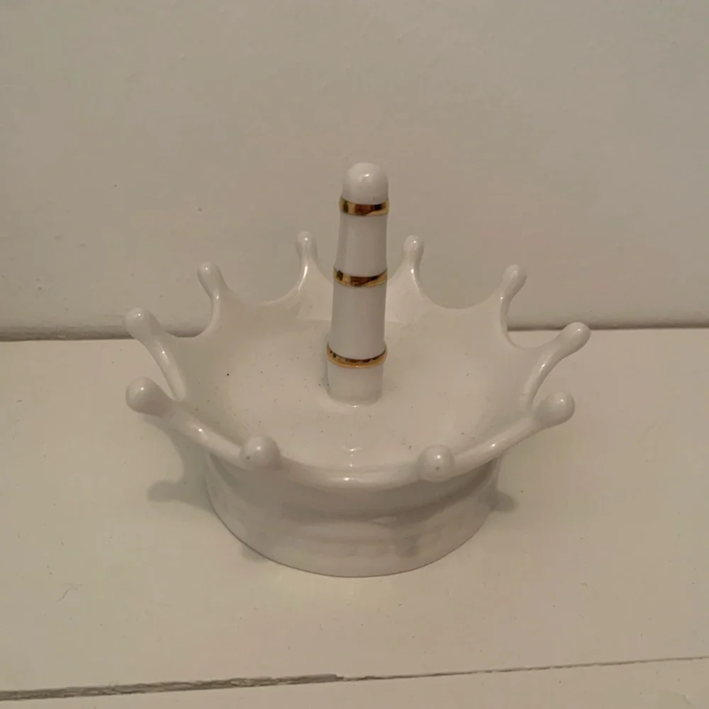 Hobby Lobby White and Gold Crown Jewelry Holder